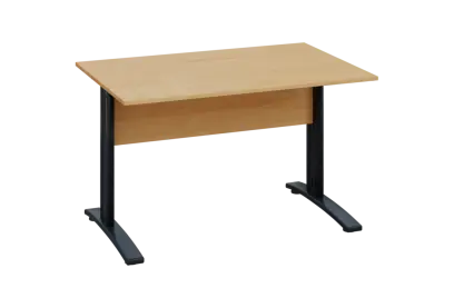 EPK 28 - 12 stůl kancelářský, kovová podnož černá, deska 25 mm, široký 1200 mm, javor horský